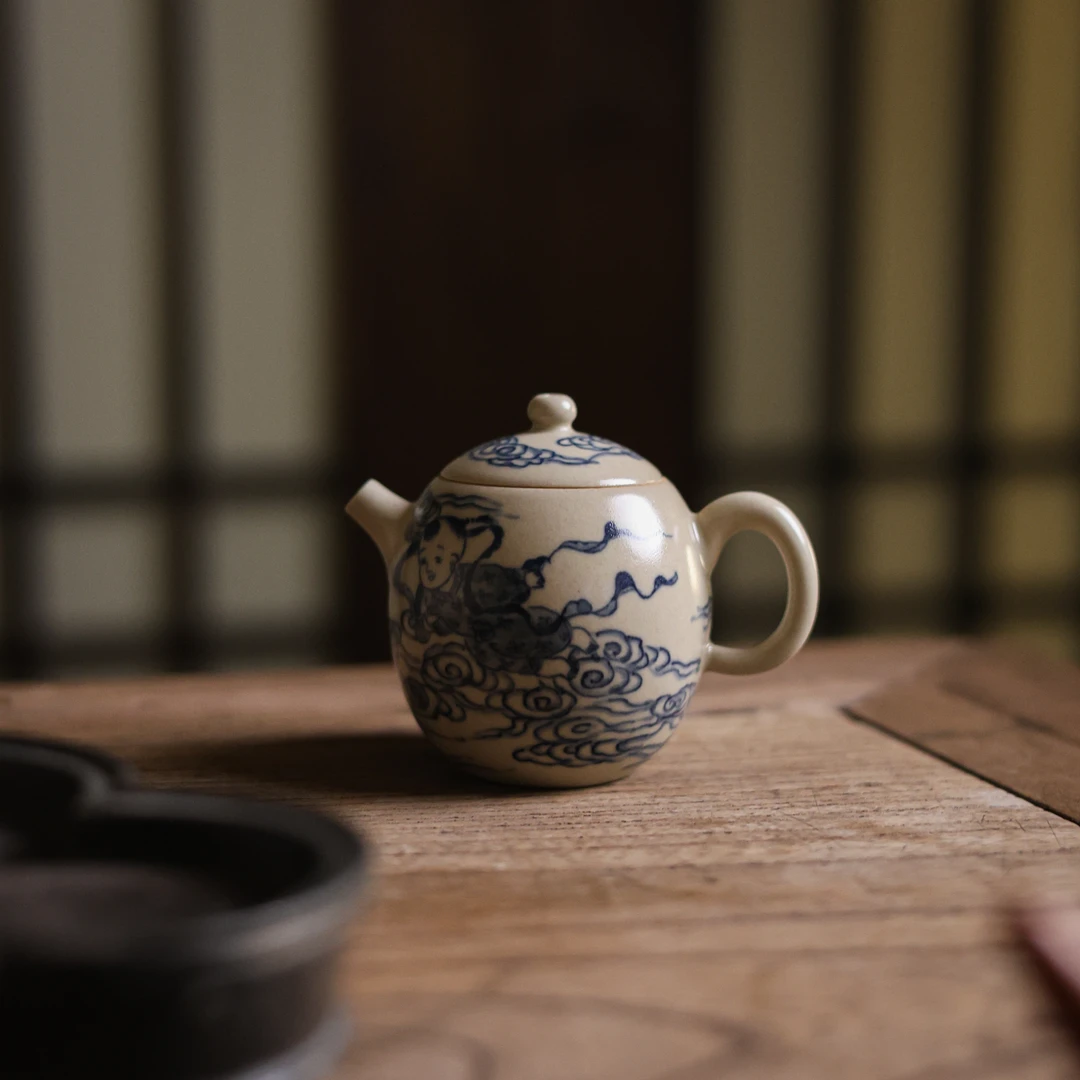 【小田甄陶】婴戏图-西游记-拙溪-茶壶-130CC（ZX-0205）