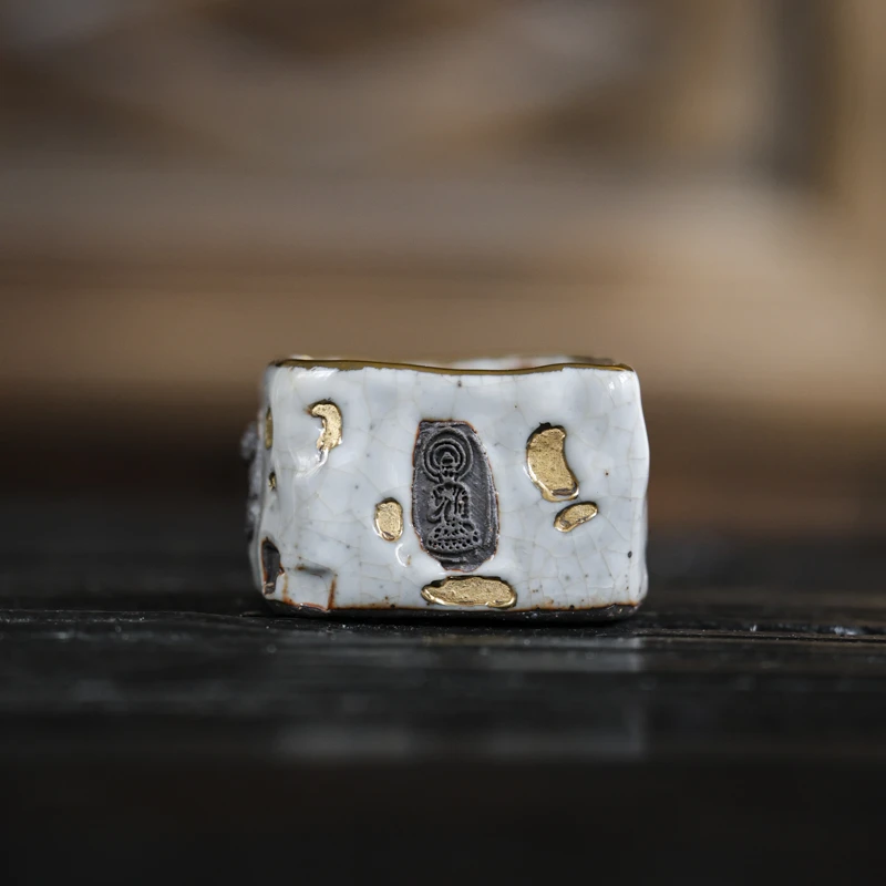 【小田甄陶】方石窟志野-高越-杯-70ml（高越S0584）