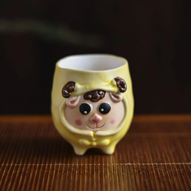 【小田甄陶】 黄色小羊杯（Q4801）