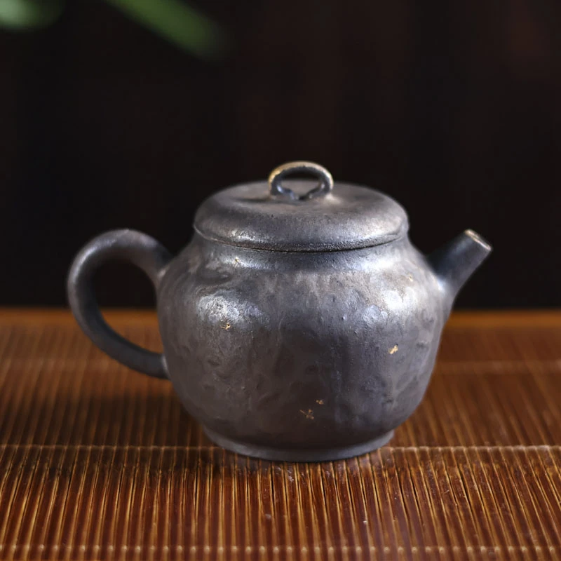 【小田甄陶】陨铁釉-灰念-乐享壶-110CC（灰念0324）