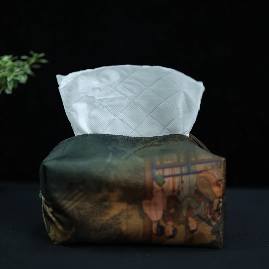 【小田甄陶】仙鹤布艺方形纸巾包（WGAH010）