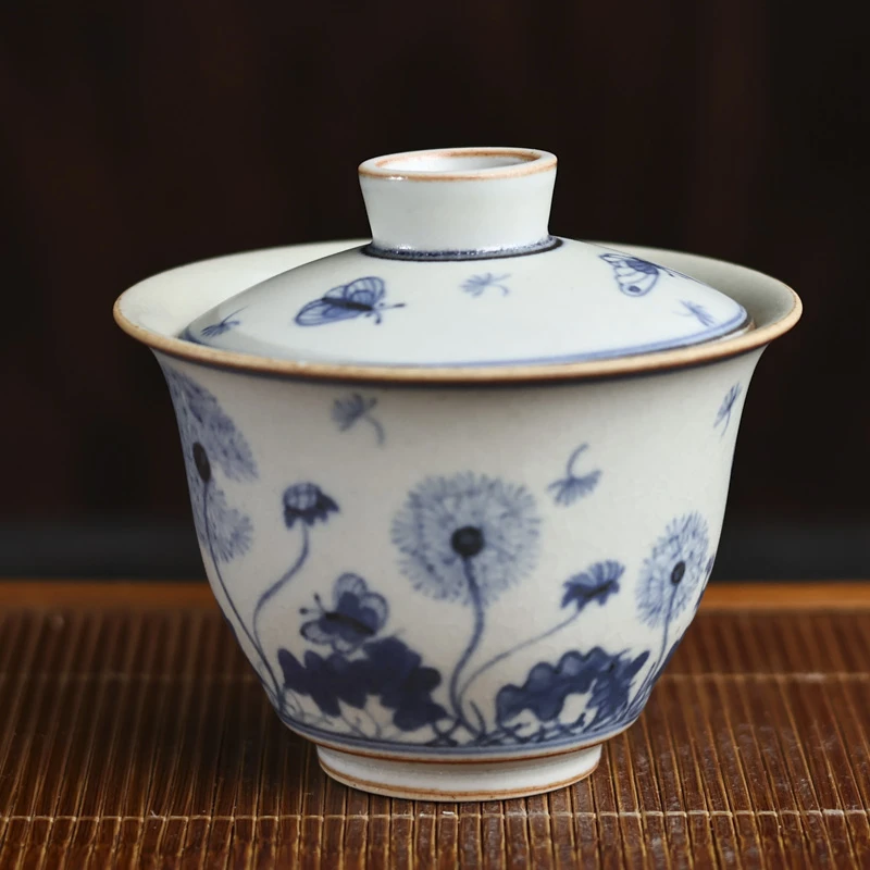 【小田甄陶】蒲公英-朴云堂-高脚盖碗-140CC（朴碗0060）