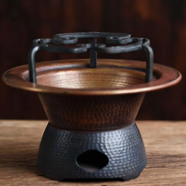 【小田甄陶】春喜铜-敞口温茶炉-直径13CM高8CM（春喜铜0219）