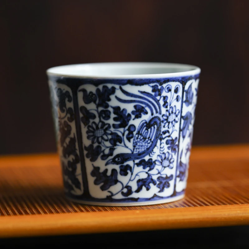 【九姐爱喝茶】锦鸡开窗花卉-翁宿-冰桶杯-150CC（翁宿S0160）