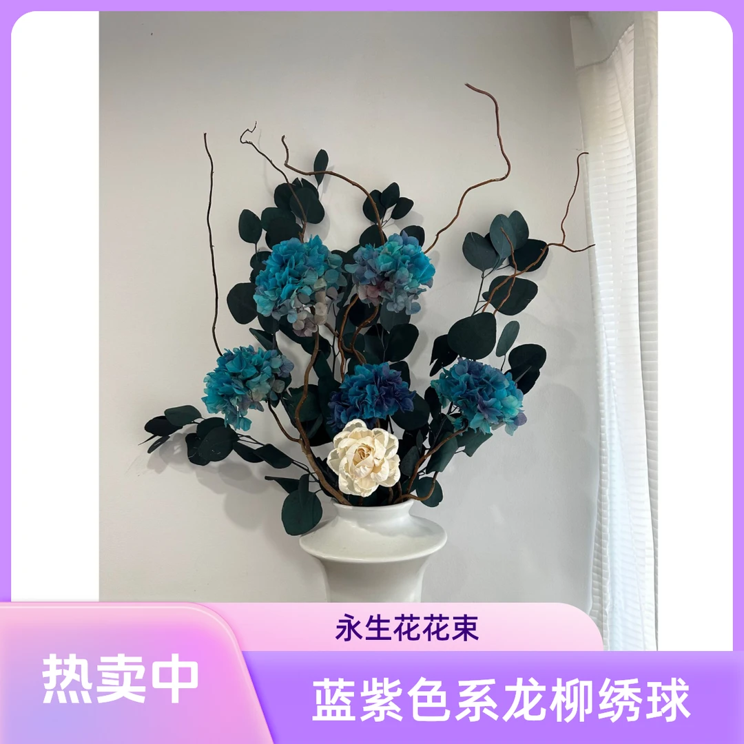 【星辰大海永生花束@郭公子】百客厅卧室玄关摆放清新风格绣球龙柳