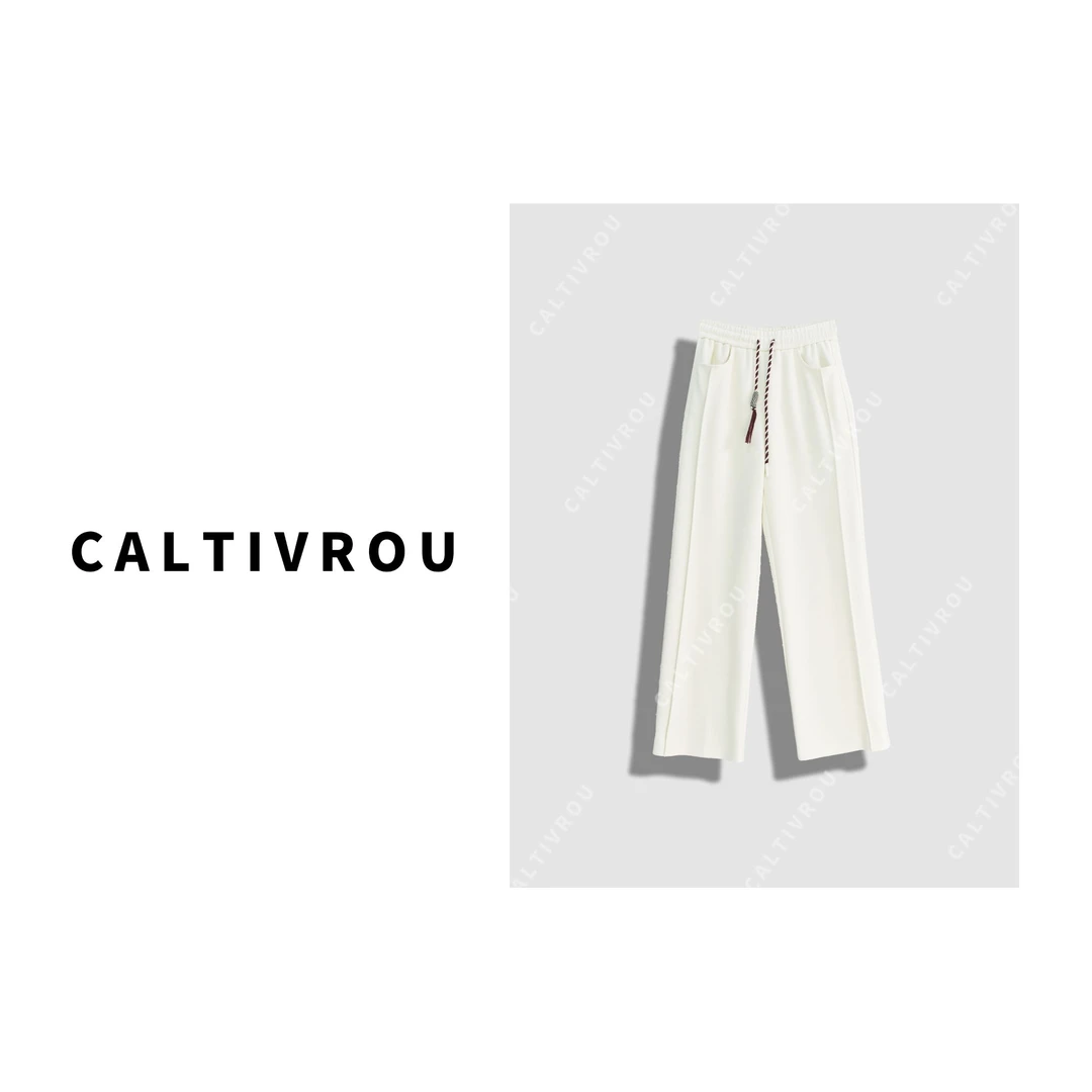 晚风赴约~休闲裤女秋新款高腰宽松直筒裤子-HK-K13039-X