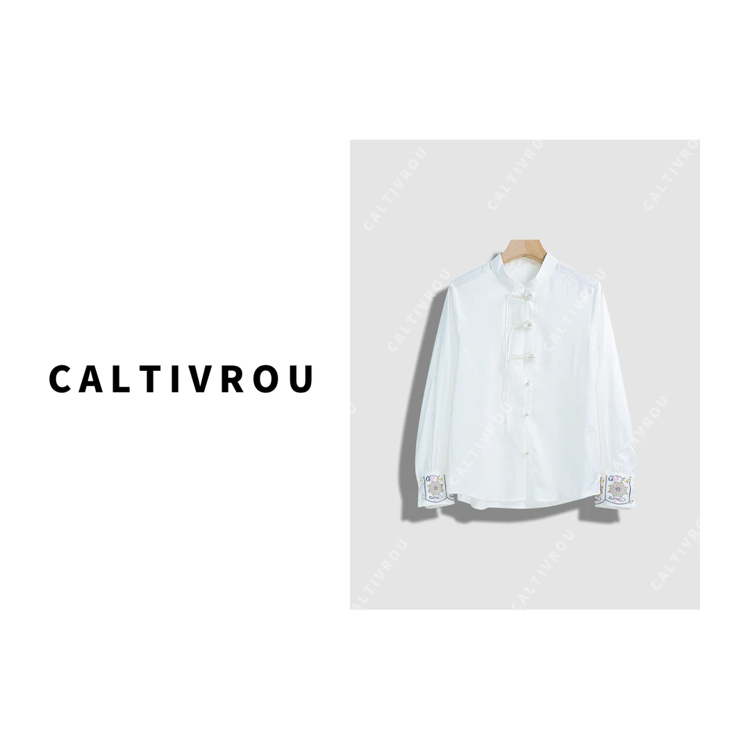 Caltivrou【现货】灼灼其华~新中式长袖上衣衬衫外套-A022-Y8884