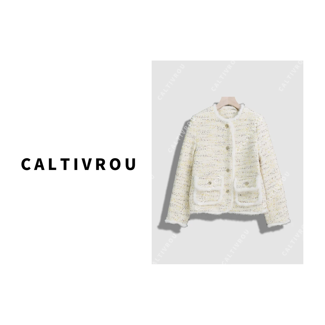 Caltivrou【现货】慕斯香香~时尚百搭高级感亮片小香外套-Y13867-X