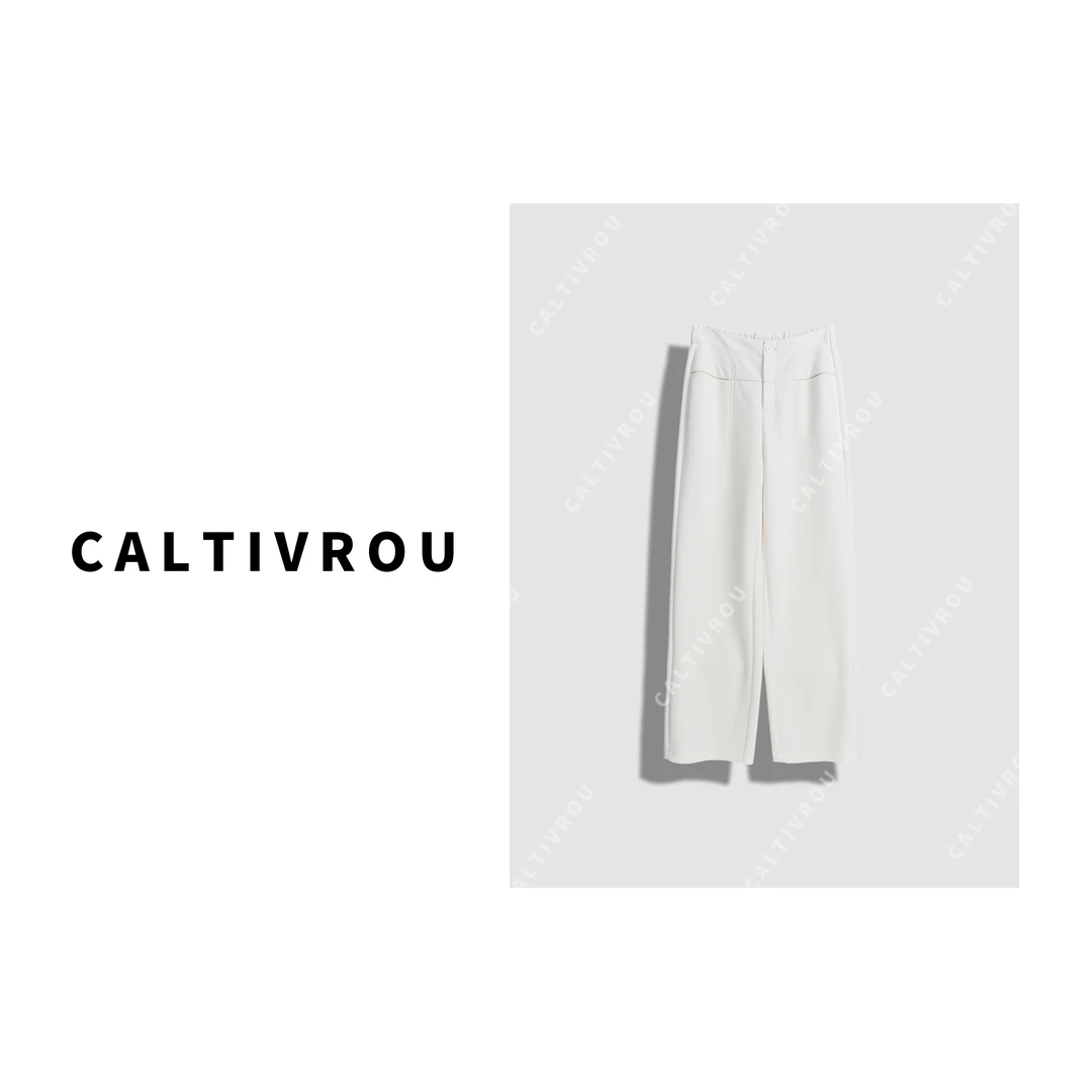 Caltivrou【小窄版直筒】织秋意~直筒百搭高腰休闲裤-K13833-X