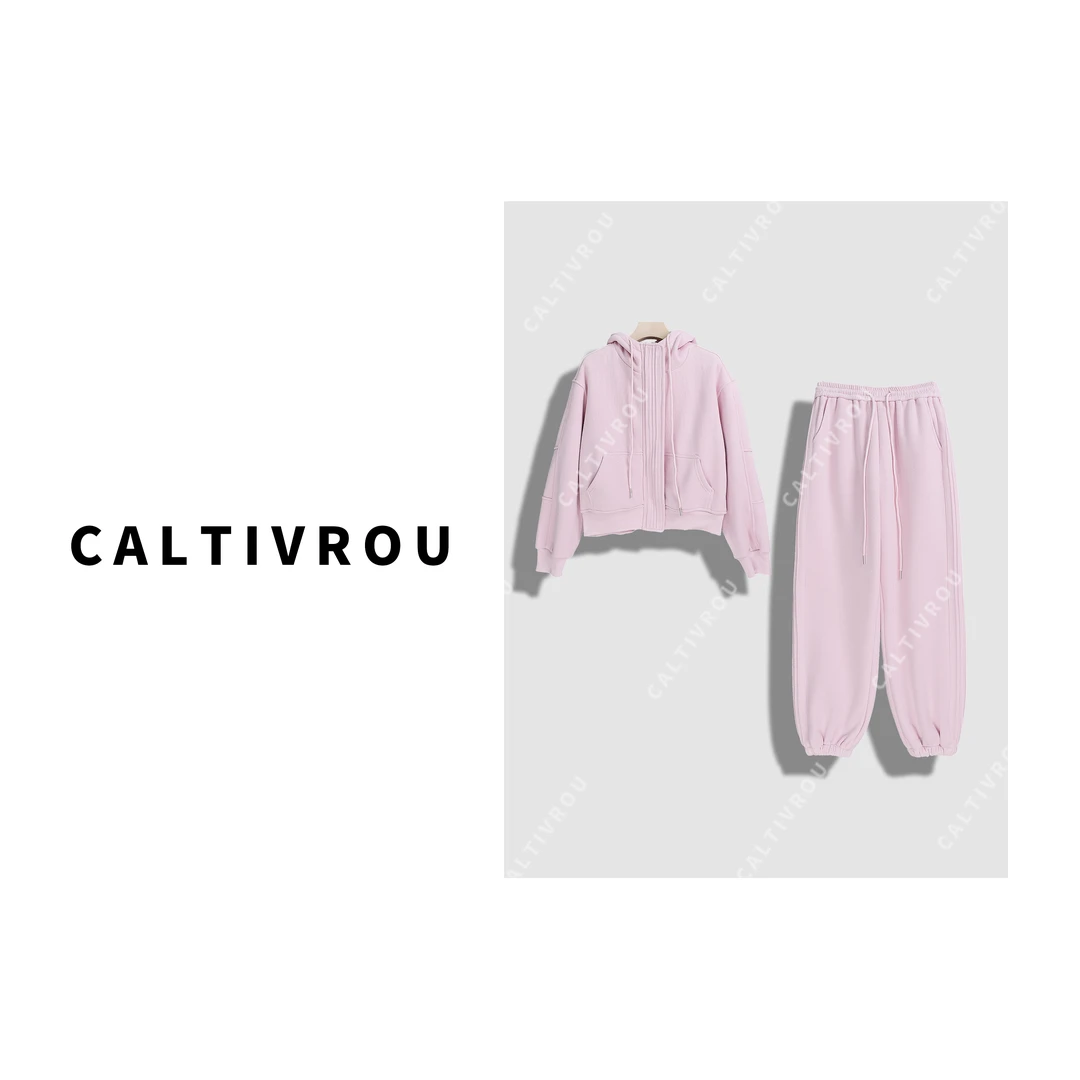 Caltivrou轻松出街~休闲时尚套装女秋冬高级感减龄两件套Y13602-X
