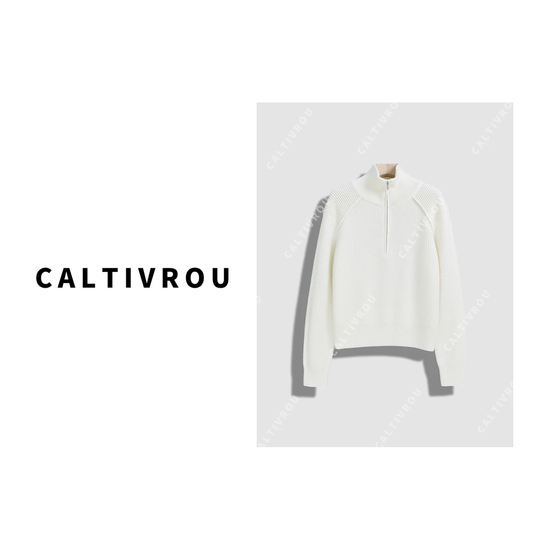 Caltivrou【现货】秋冬拉链毛衣针织衫女宽松上衣Y13547-X