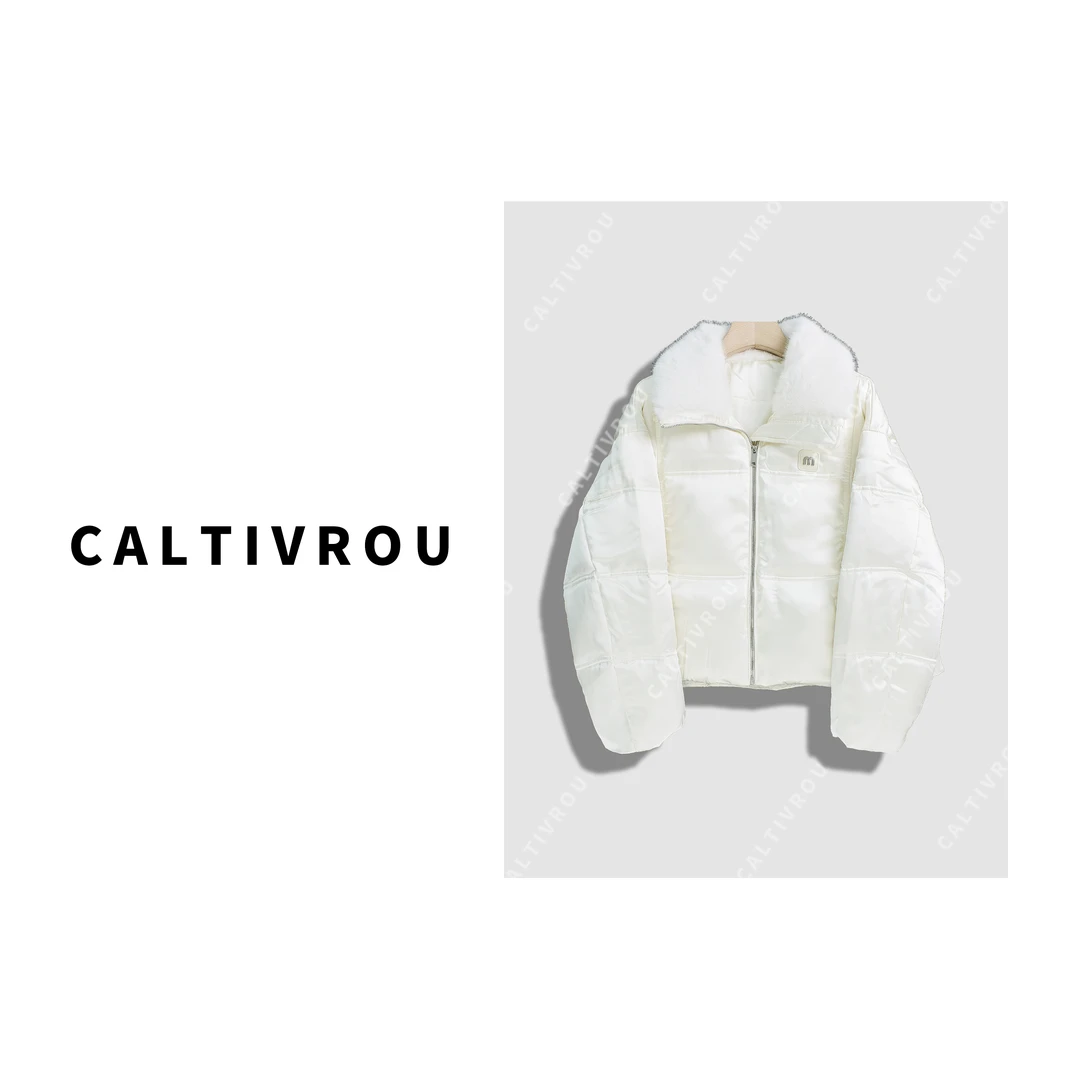 Caltivrou冬日雪场~时尚短款翻领面包羽绒服-Y14271