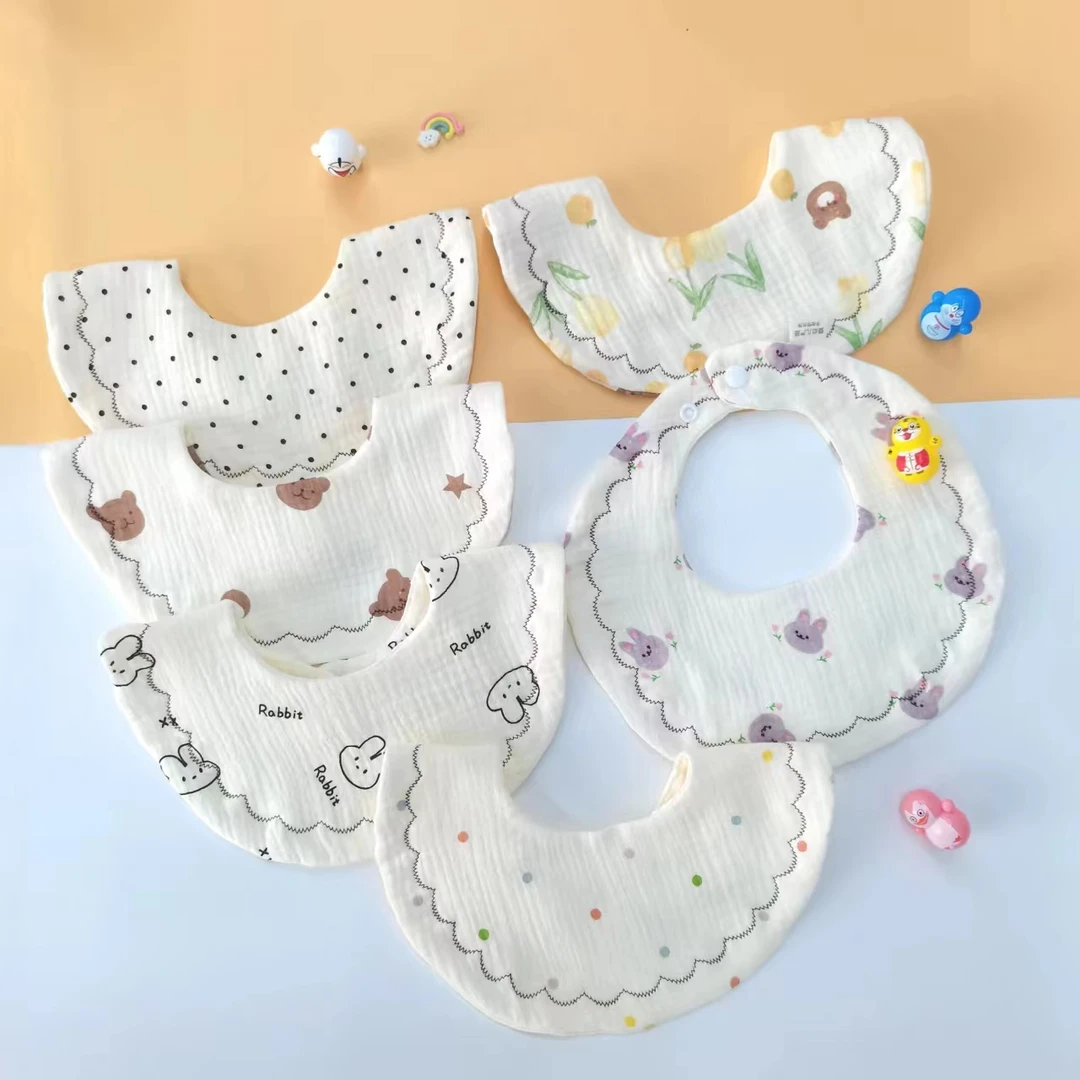 婴幼儿口水巾六层纱布柔软加厚围嘴克调节