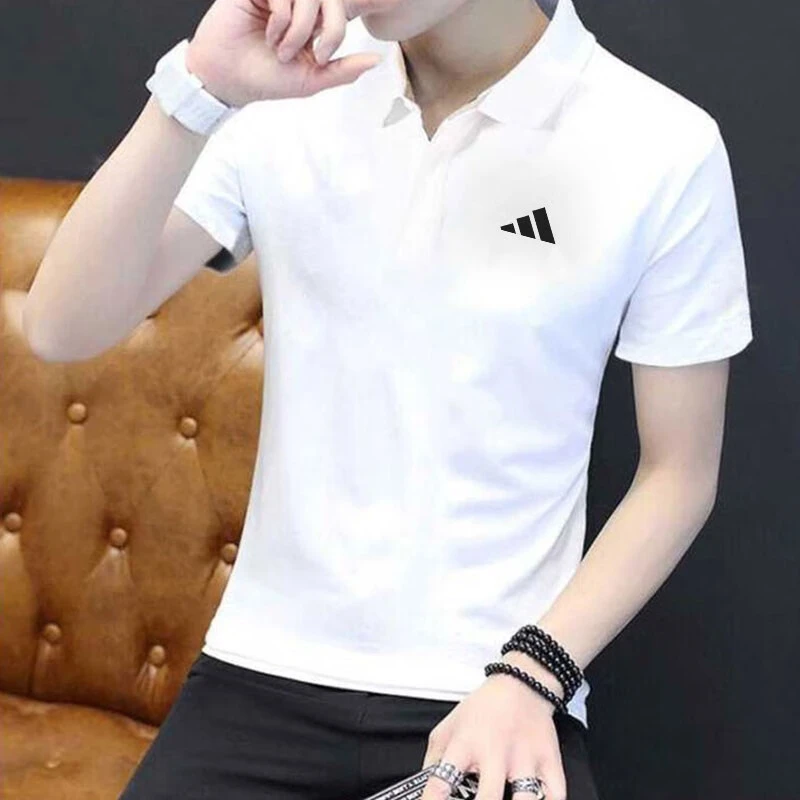 阿迪达斯短袖男装上衣2025流光风白色健身训练T恤POLO衫 HR8729