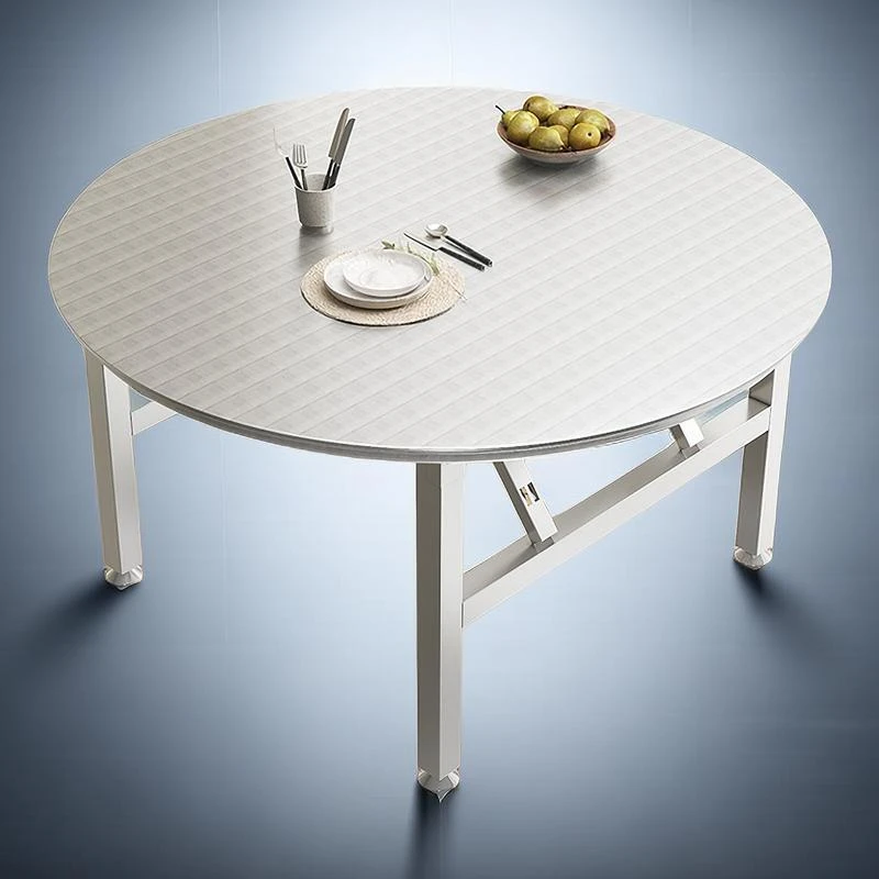 加厚不锈钢折叠桌大排档桌面圆形餐桌小户型户外出租房农村家用桌