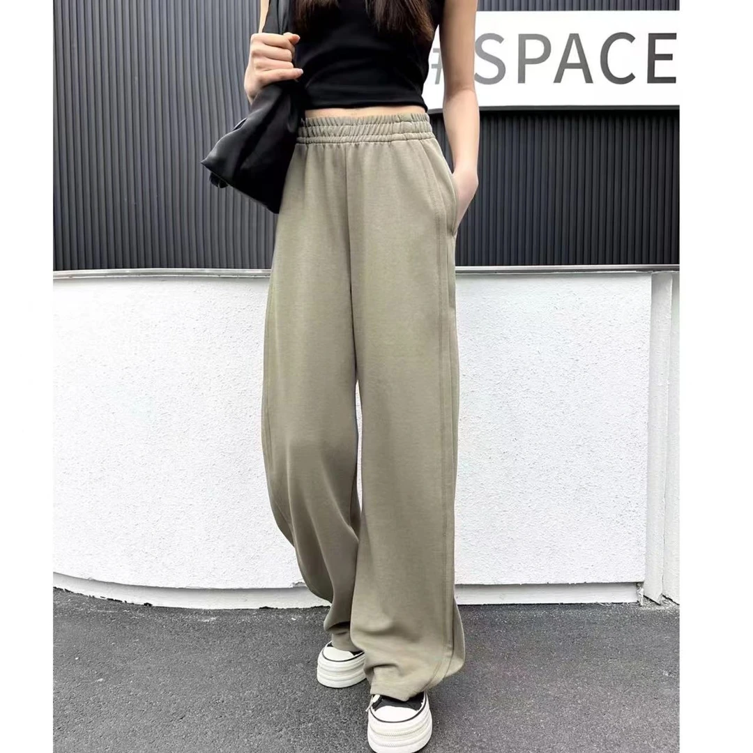 【红红家】可香2403黑绿色女士裤子