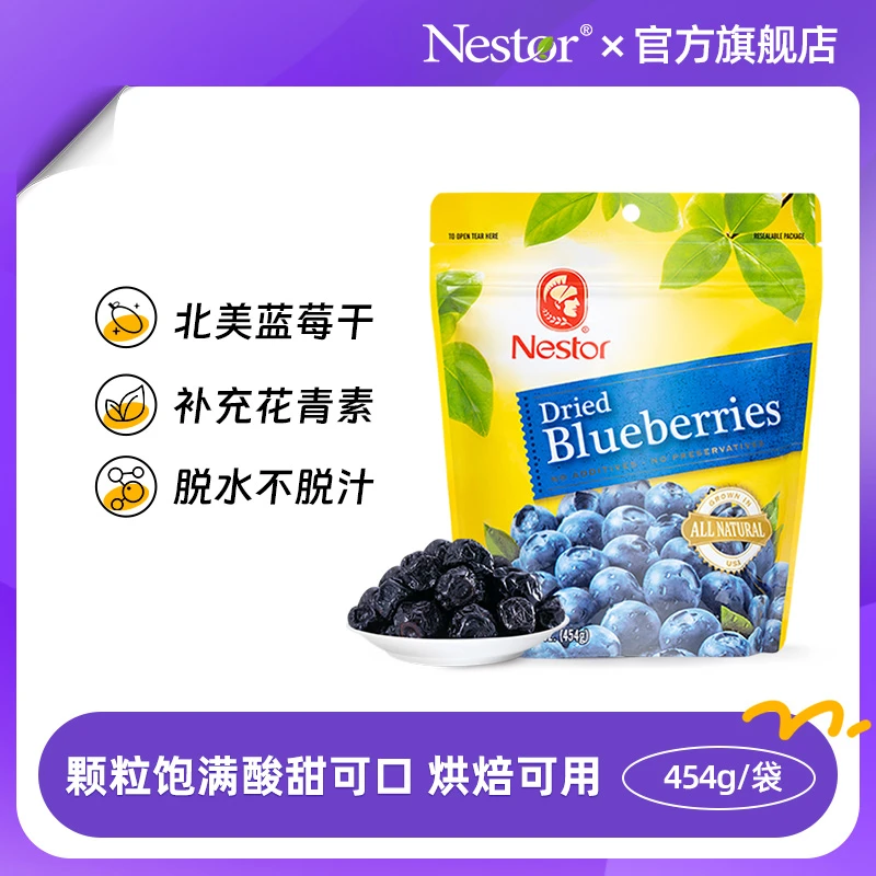 Nestor美国进口蓝莓干烘焙可用果干孕妇健康即食果脯零食454g/袋