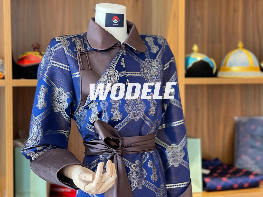 [WODELE]沃德勒原创少女新款蒙古袍民族风改良基础款长袍女士