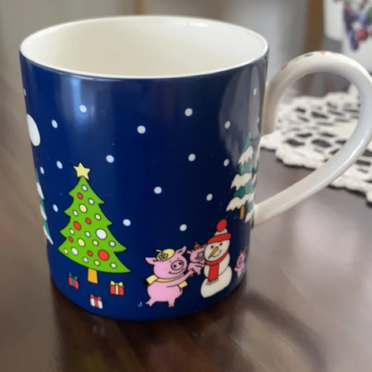 骨瓷卡通圣诞树雪人水杯