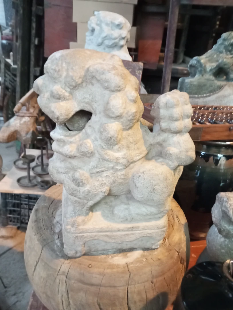 清代子母狮子摆件