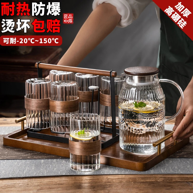 新款玻璃杯套装家用客厅耐高温茶杯水杯大容量办公室待客喝水杯子