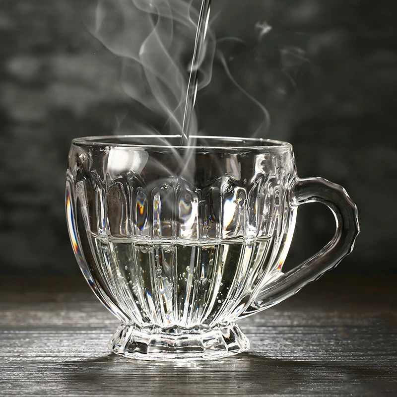 茶杯玻璃水杯玻璃杯透明家用创意咖啡杯加厚简约大容量无铅欧式