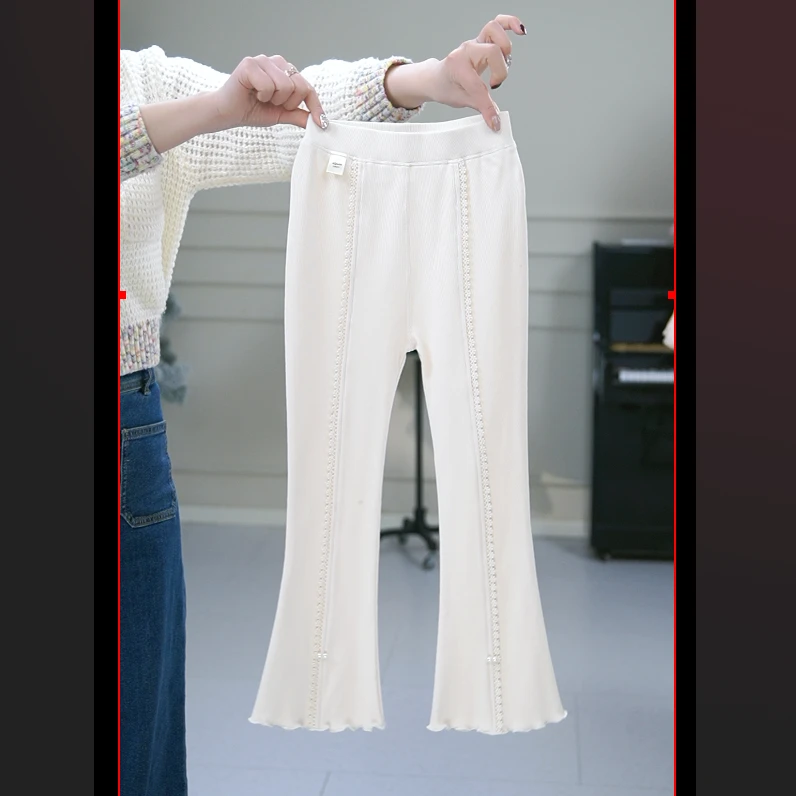 米白色微喇裤SMWU02DD47浮力女童新款上新暂用浮力