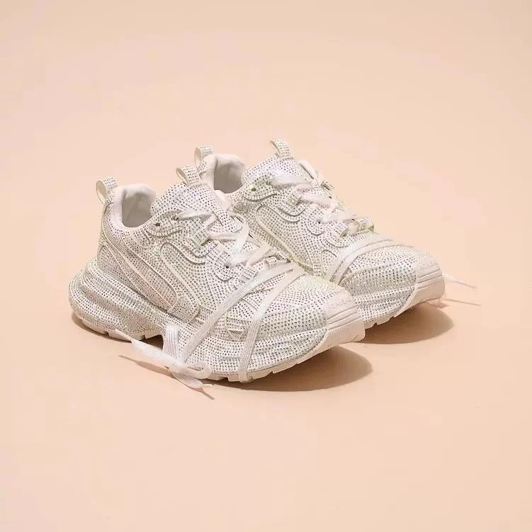 夏羽墨亲子纯色透气网面百搭时尚老爹鞋气质休闲亮钻鞋