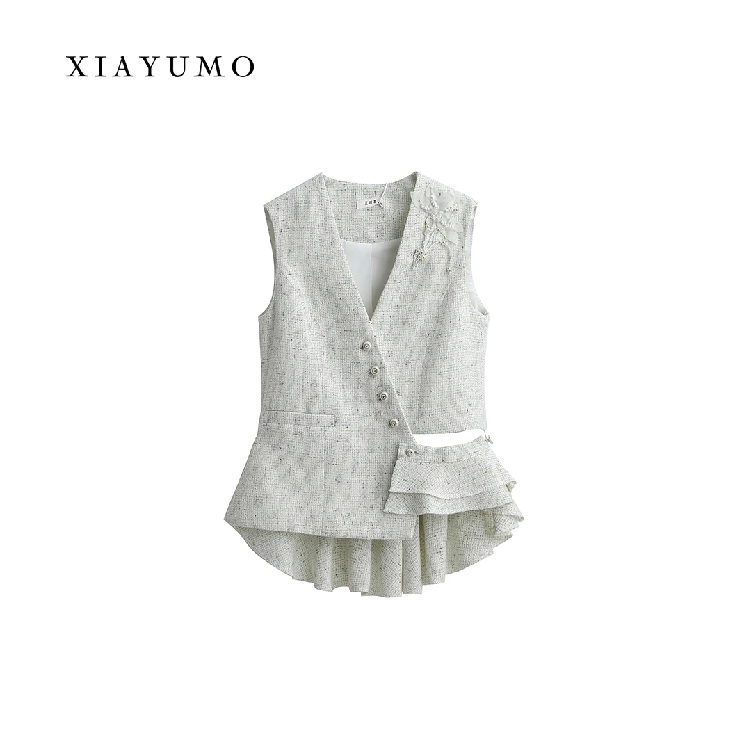 夏羽墨女童新款灰色小香风轻奢开衫外套休闲宽松韩版小香风马甲