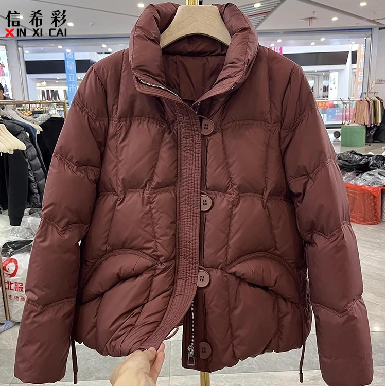 妈妈装立领短款棉衣棉袄宽松外套新款洋气减龄面包服中老年人女装