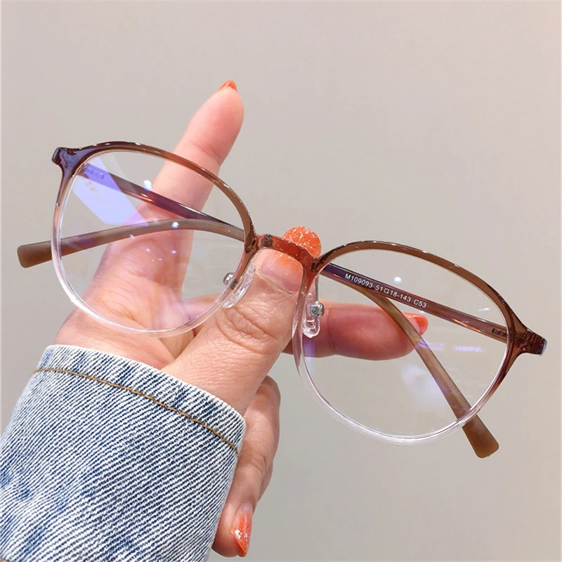 5021渐变茶TR90超轻近视眼镜网红时尚复古超轻蓝光ins韩版眼镜框