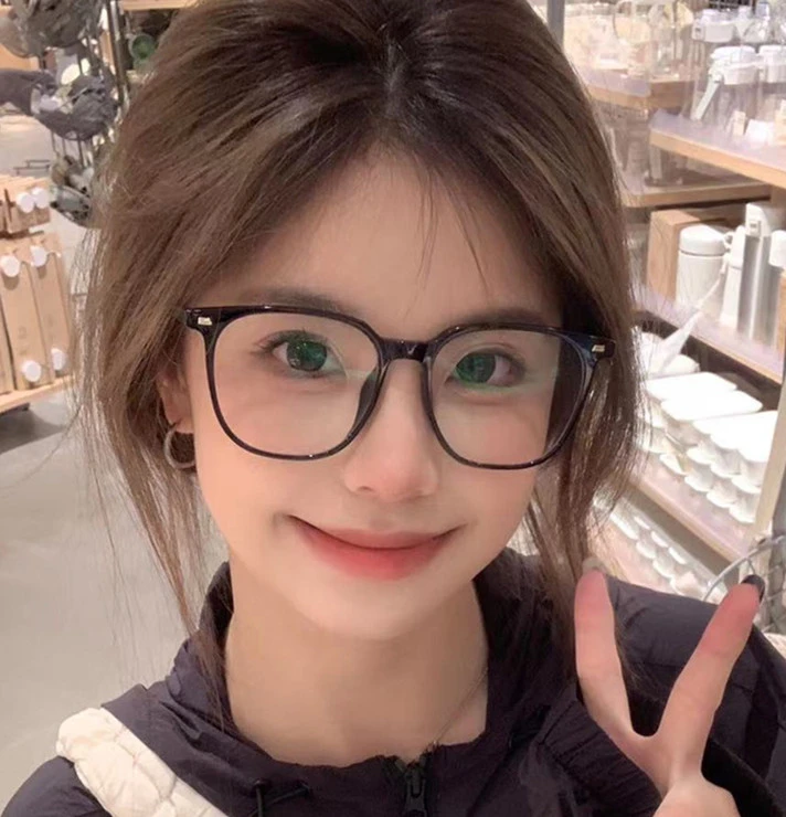 恩培眼镜5028黑框近视眼镜显脸小网红大框复古超轻蓝光素颜韩版