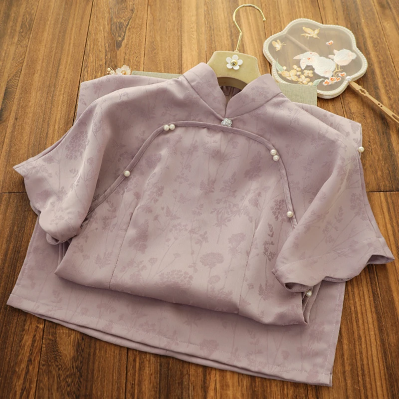 文艺清新粉色碎花旗袍2025年夏季新款少女改良中长款年轻款小香风