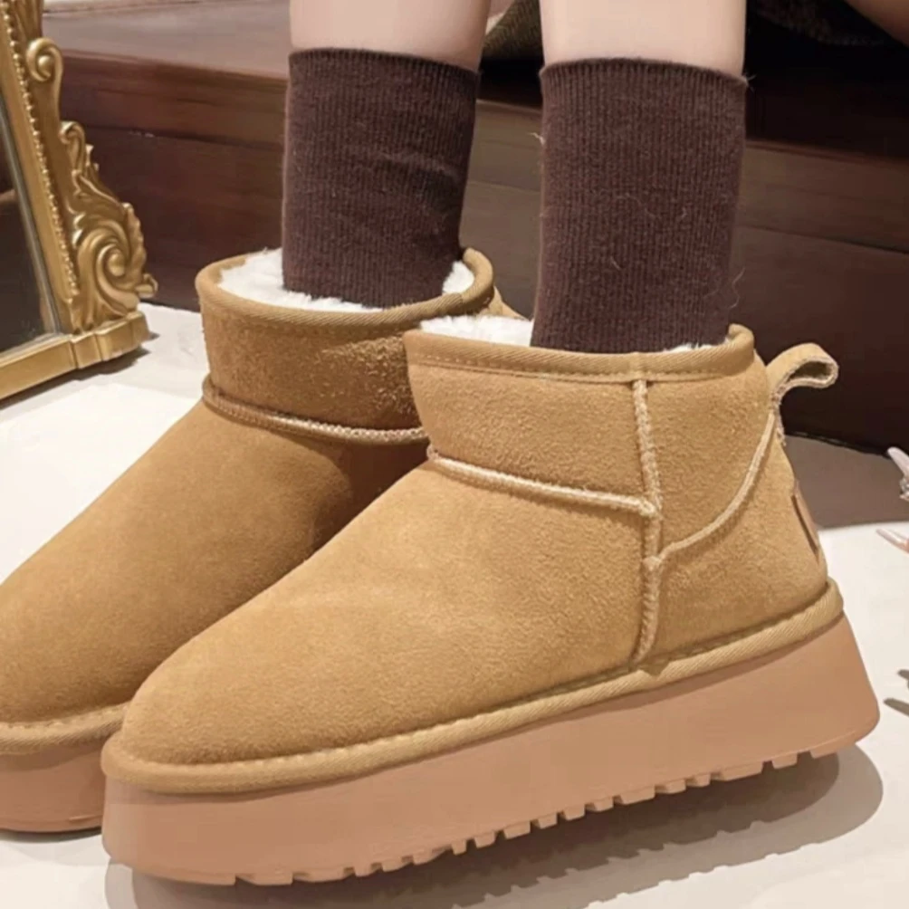 银弟厚底加厚雪地靴