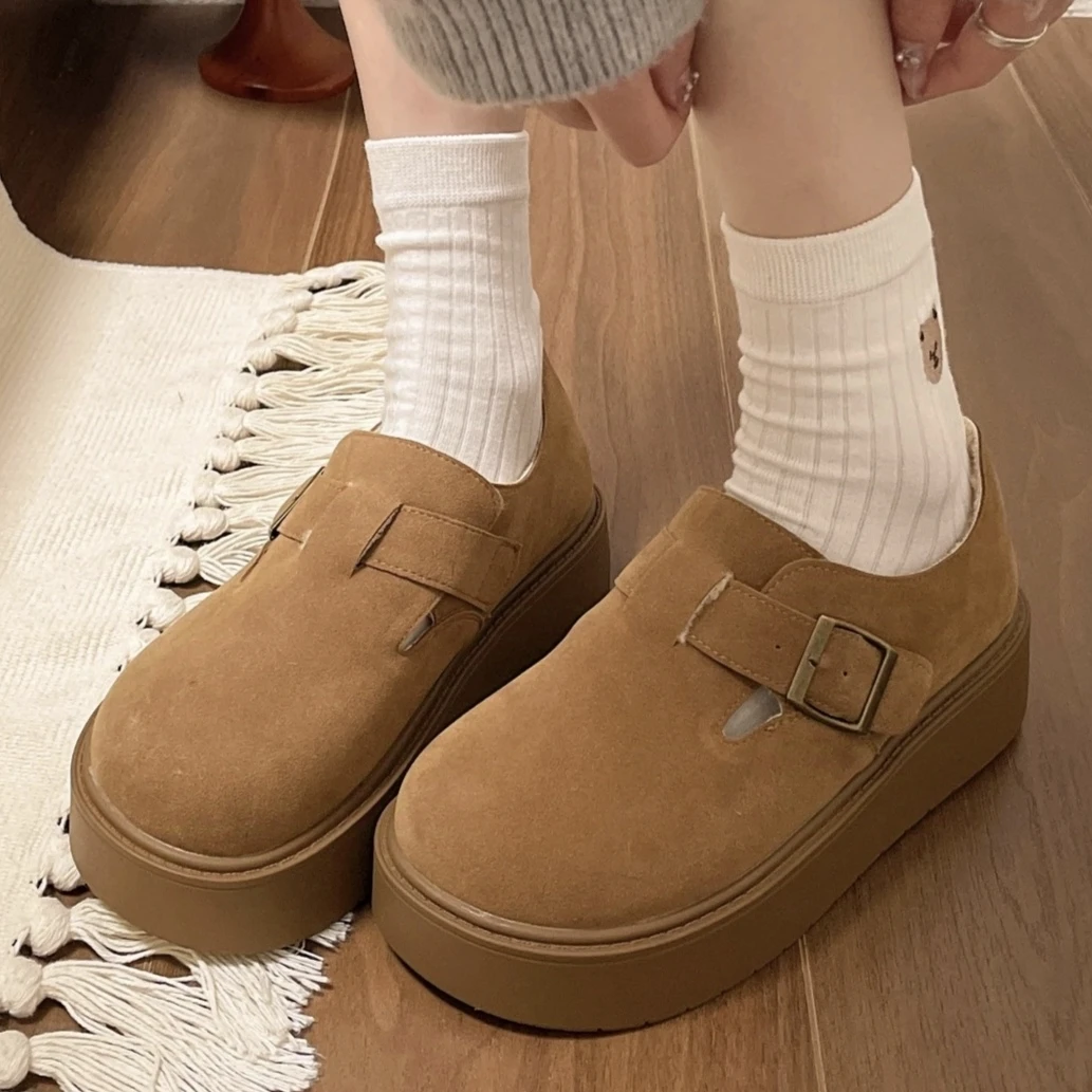 银弟休闲厚底勃肯鞋