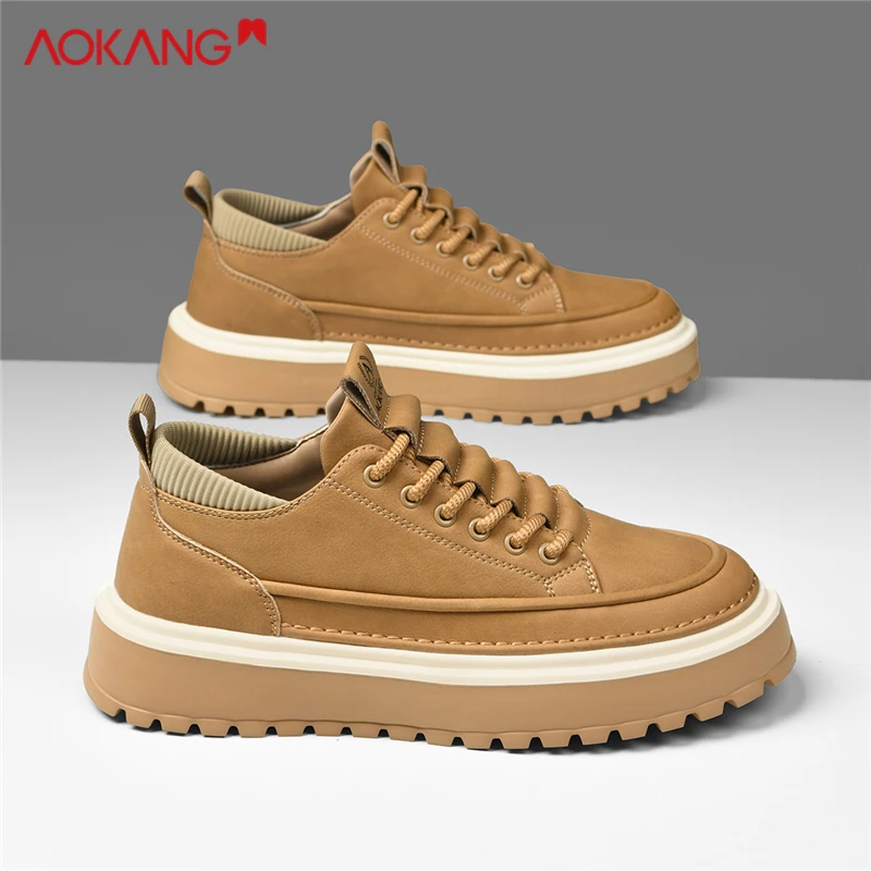 Aokang/奥康男鞋秋冬百搭工装风板鞋男士防滑耐磨网红时尚潮鞋