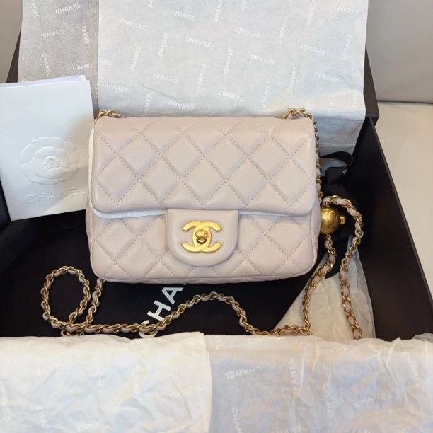 全新未使用 Chanel/香奈儿 全套chanel 金球方胖子 芯片 香芋灰