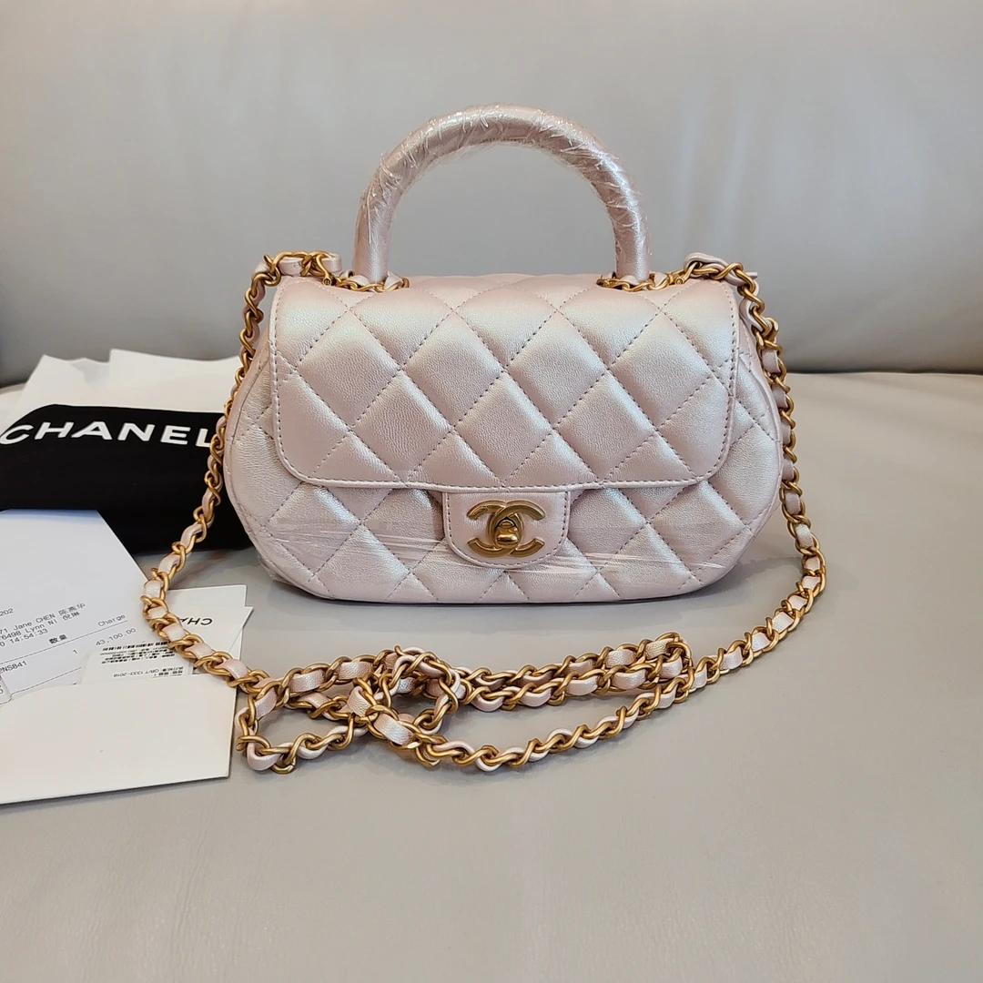 全新未使用 Chanel/香奈儿 chanel24C新款手柄handle珠光浅粉色