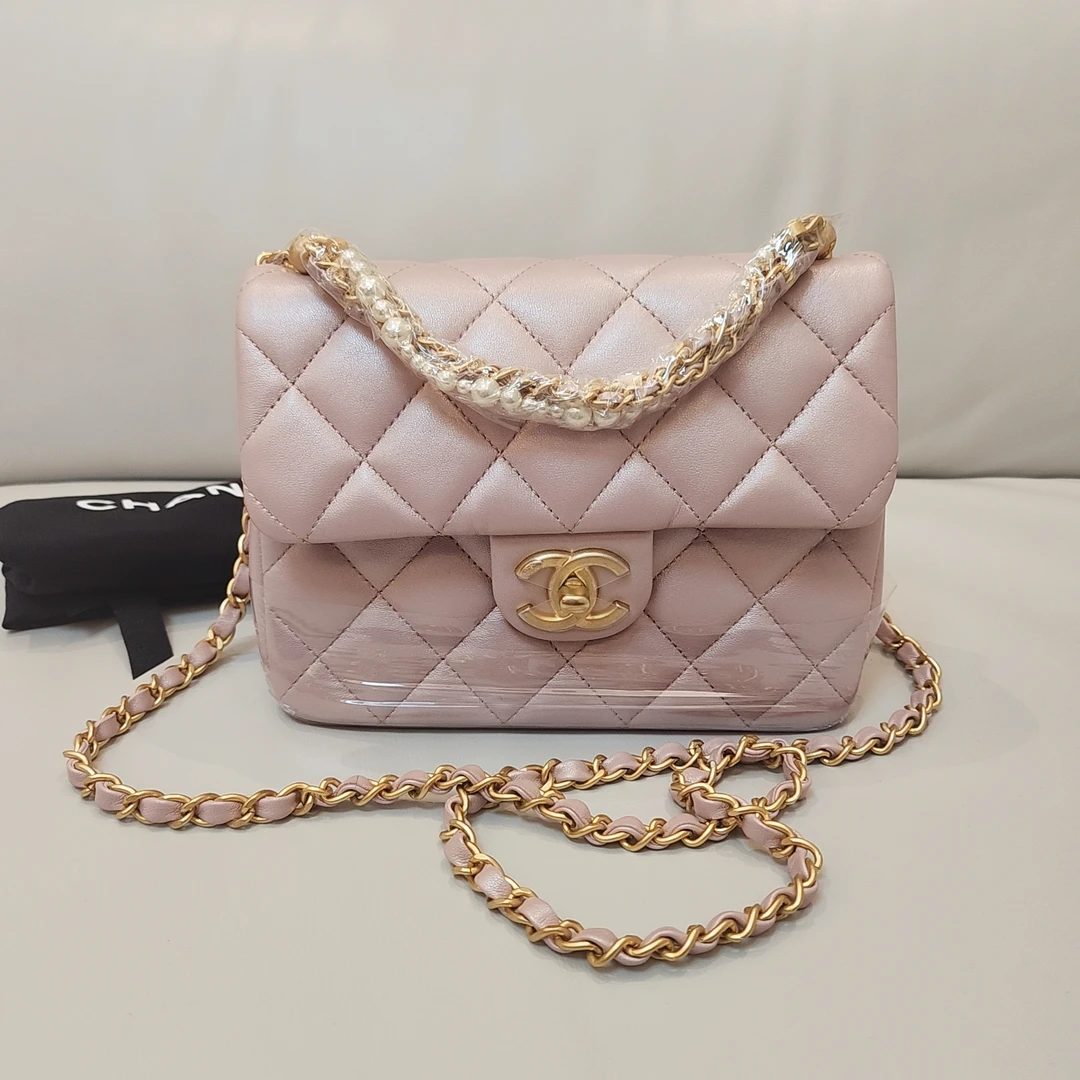全新未使用 Chanel/香奈儿 24P新款珍珠方胖子珠光浅粉