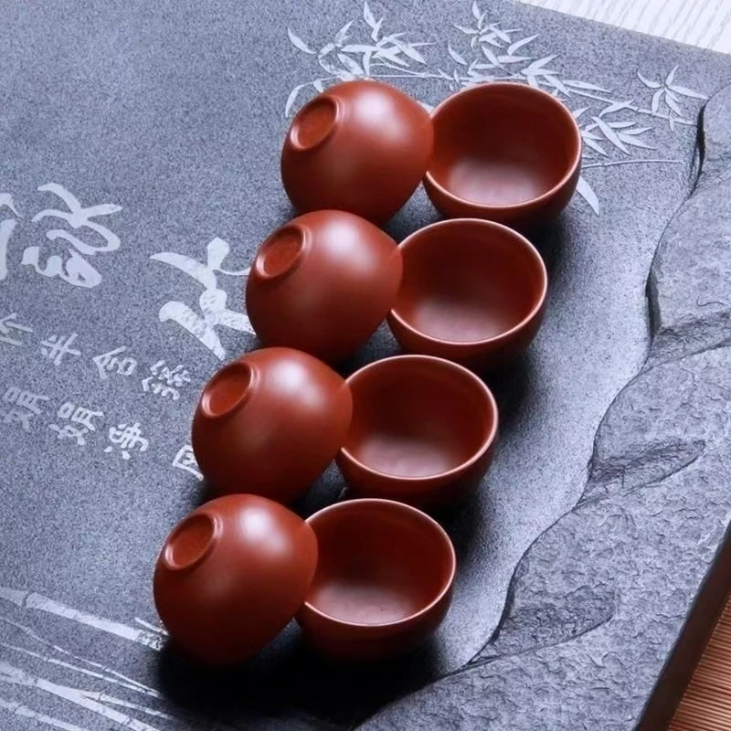 宜兴紫砂杯紫砂茶具原矿大红袍功夫茶具茶碗家用小茶杯朱泥小客杯