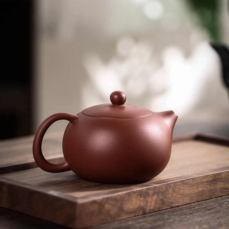 紫砂原矿朱泥半手工旋转西施凤鸣壶可提可旋转小容量紫砂壶