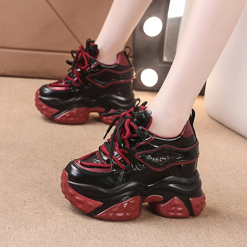 10cm老爹鞋女2025新款冬季加绒棉鞋女厚底小个子内增高休闲运动鞋