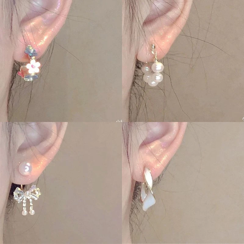 彩色小花~春夏少女可爱泫雅百搭甜美ins耳圈小众耳钉时尚轻奢耳饰
