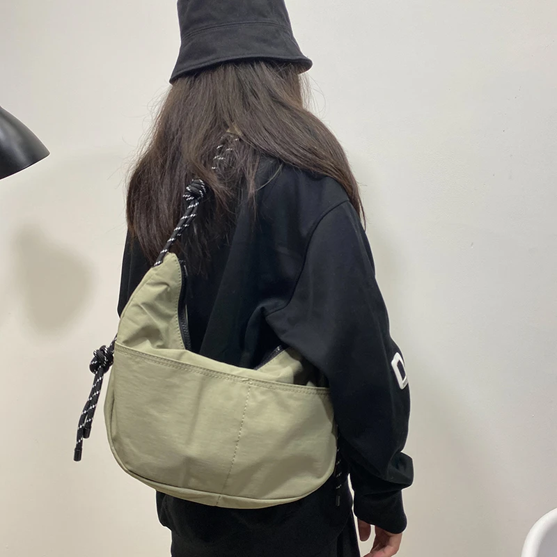 原创小众绳结轻便多口袋斜跨包包休闲通勤骑行包包女单肩包百搭潮