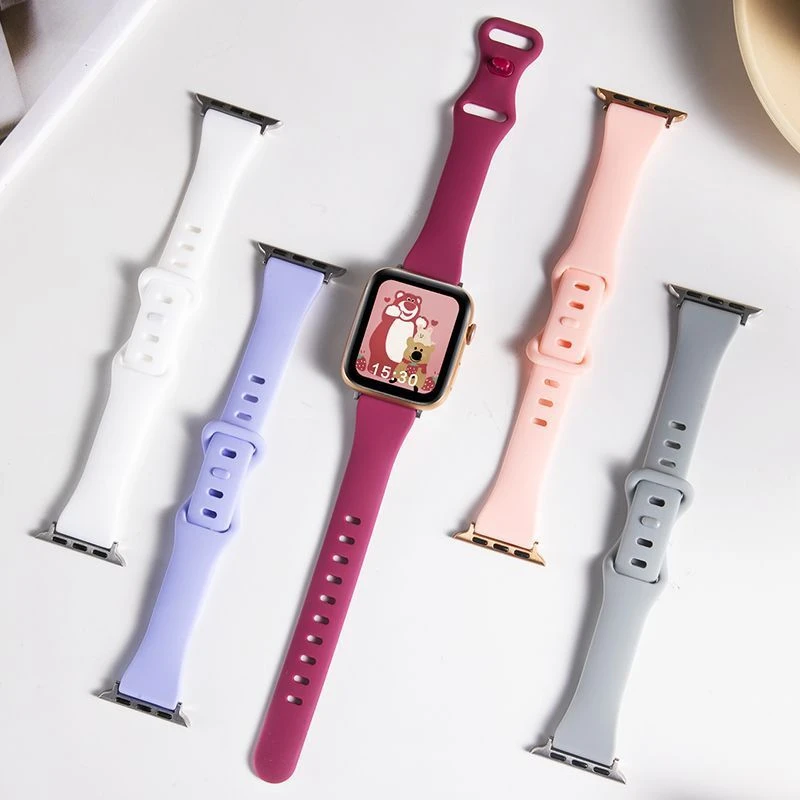 适用iwatch8苹果s8手表applewatch7表带硅胶s7高级s6创意新款5