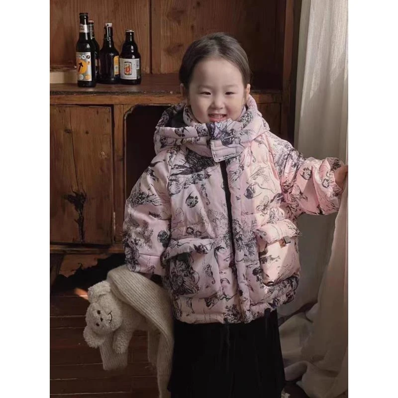 儿童水墨画加厚外套8026