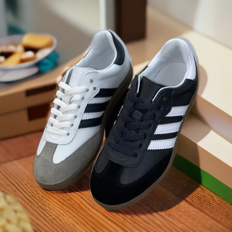 新款T字头德训鞋女潮款夏季真皮平底运动板鞋经典百搭休闲阿甘鞋