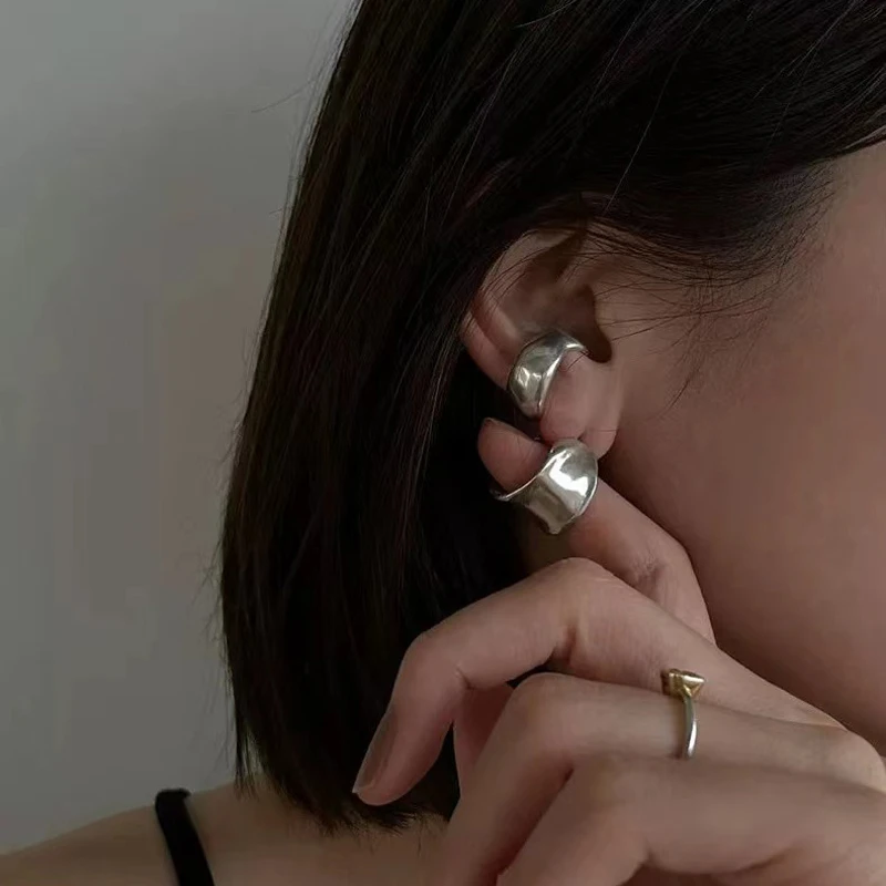 铜合金耳饰 松本惠奈同款小众设计时尚百搭耳环气质复古宽边耳环