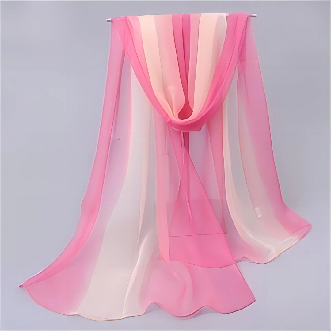 1.88米长68公分宽时尚百搭轻薄渐变丝巾围巾拍照超美纱巾