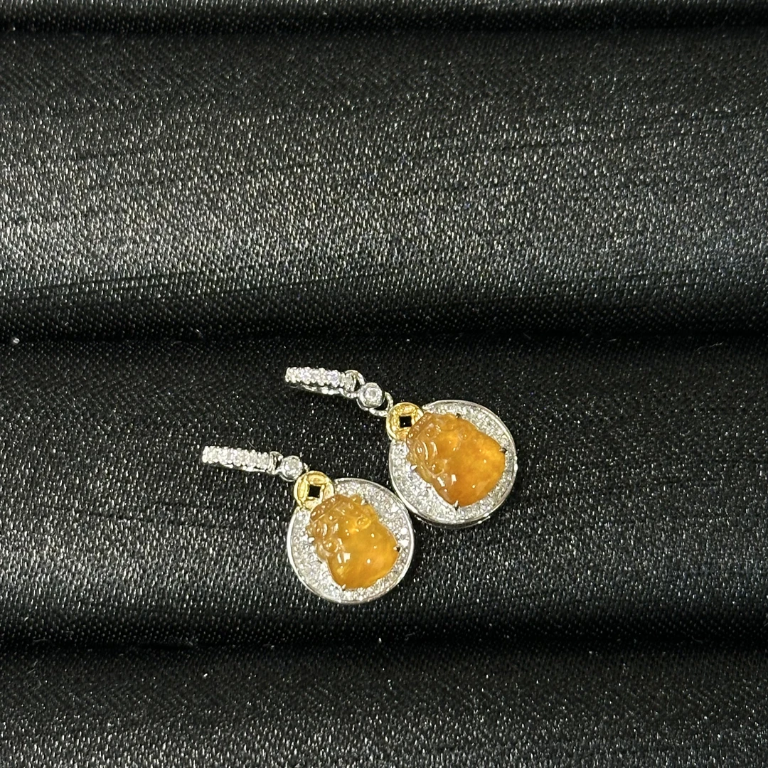 【云中意】18k金翡翠小滴溜15天内发货定制款不退换 多样性发货一件